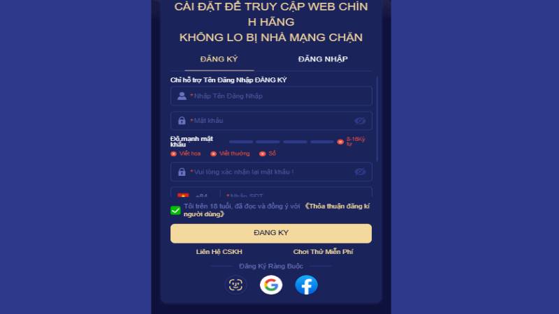 Tạo tài khoản 100WIN cực dễ